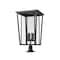 Z-Lite Seoul 4 Light Outdoor Pier Mounted Fixture, Black & Clear 571PHXXLR-533PM-BK - alternate 2